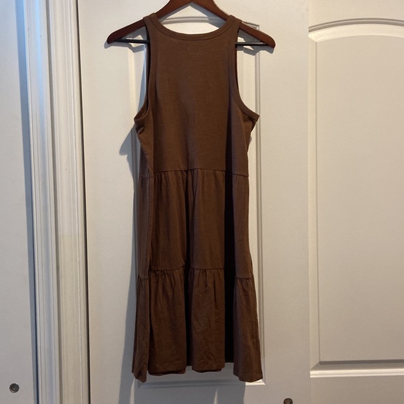GAP tiered sleeveless midi dress mocha brown NWT - Picture 5 of 6